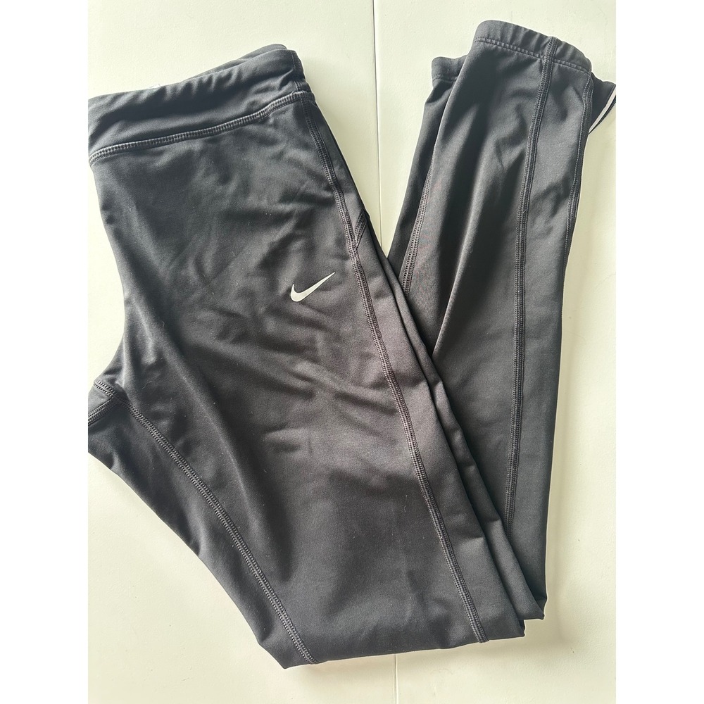 Nike Dri-FIT Womens Black Running Tights Ankle Zip Leggings Small 56323-CA05553
